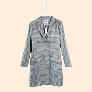 BB Dakota Plaid Long Blazer Jacket